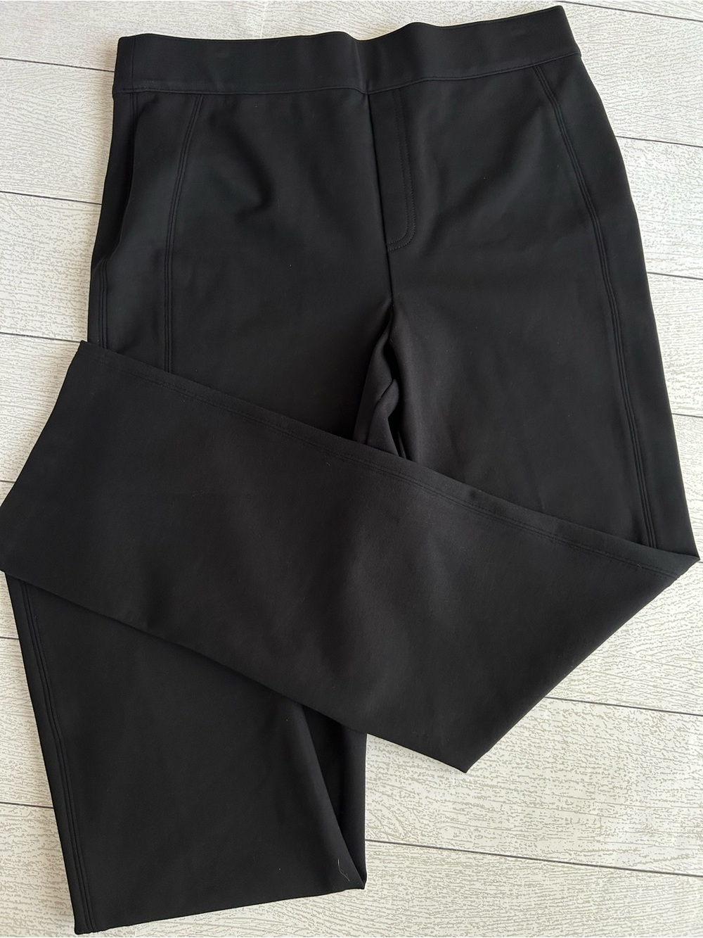 SPANX pull on pants XL Straight leg flat front Comfort waistband black LNWOT